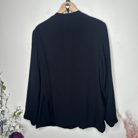 SPANX One Button Classic Collarless Blazer Carefree Crepe Black Sz 1X {LL32} - Picture 6 of 9